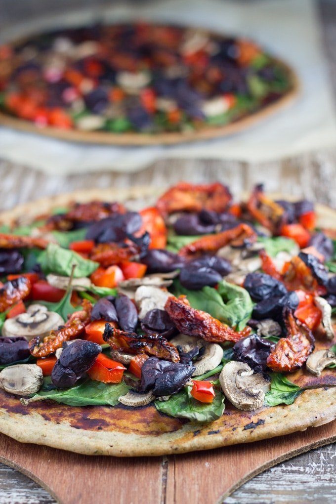 Buckwheat Pizza is my go-to pizza recipe! It is easy to prepare, no rising is needed, choose your toppings and enjoy!