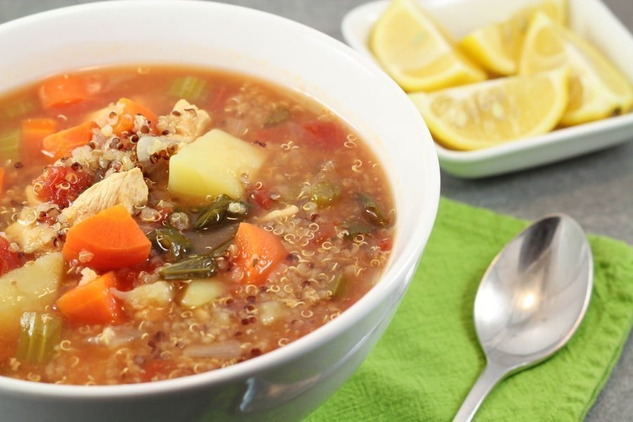 Chicken & Vegetable Soup with Quinoa and Lemon