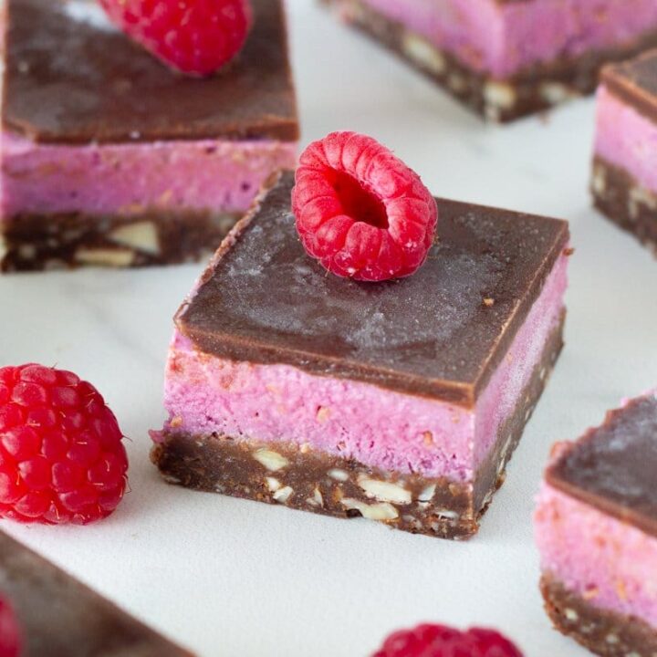 Raw Chocolate Raspberry Slice