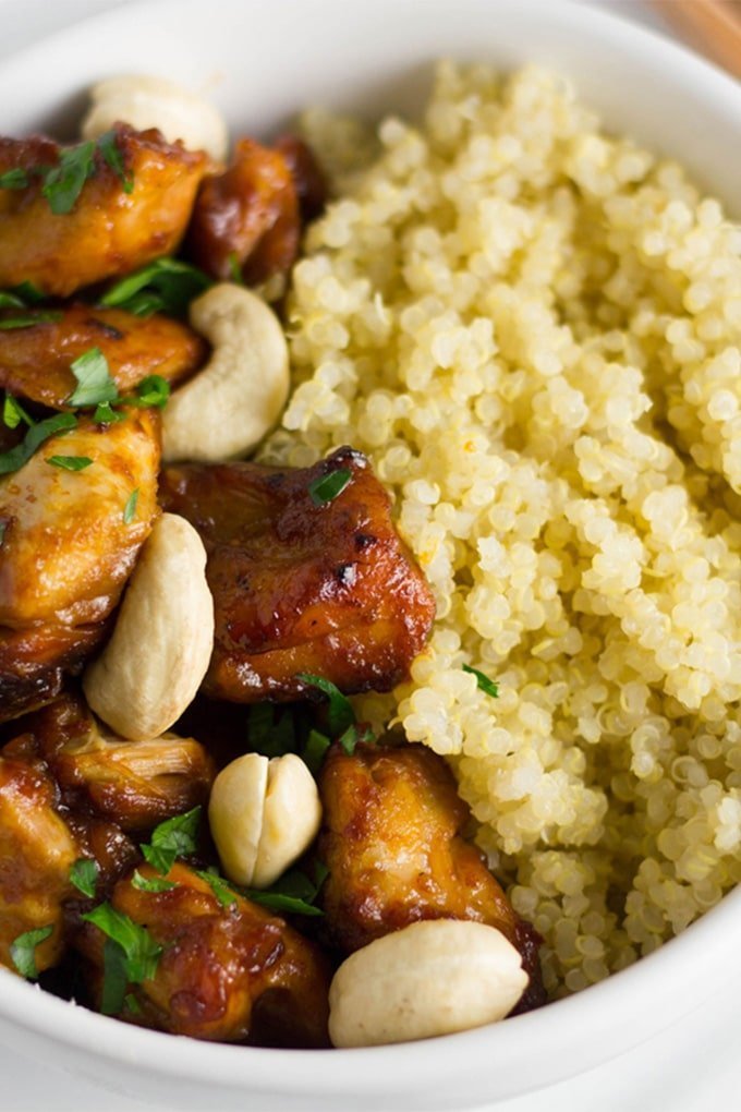 Cashew chicken and quinoa.