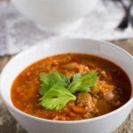 Vegetable & Lentil Soup. A traditional winter warming soup.