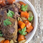 Slow Cooker Beef Pot Roast. A super yummy slow cooker meal that is full of flavour and packed full of healthy ingredients