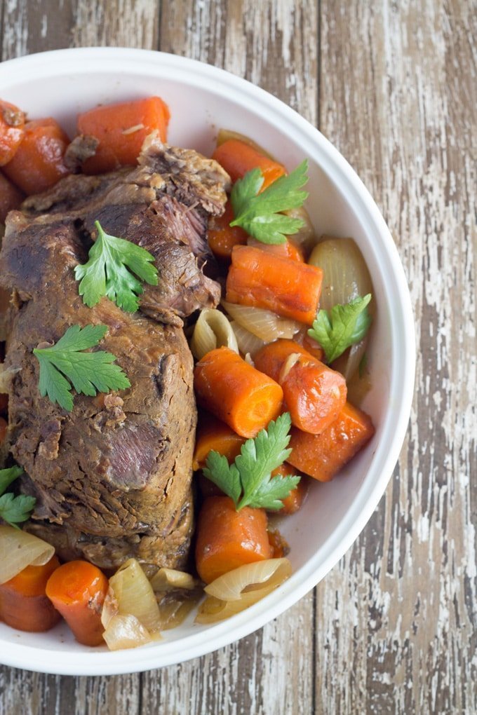 Slow Cooker Beef Pot Roast. A super yummy slow cooker meal that is full of flavour.