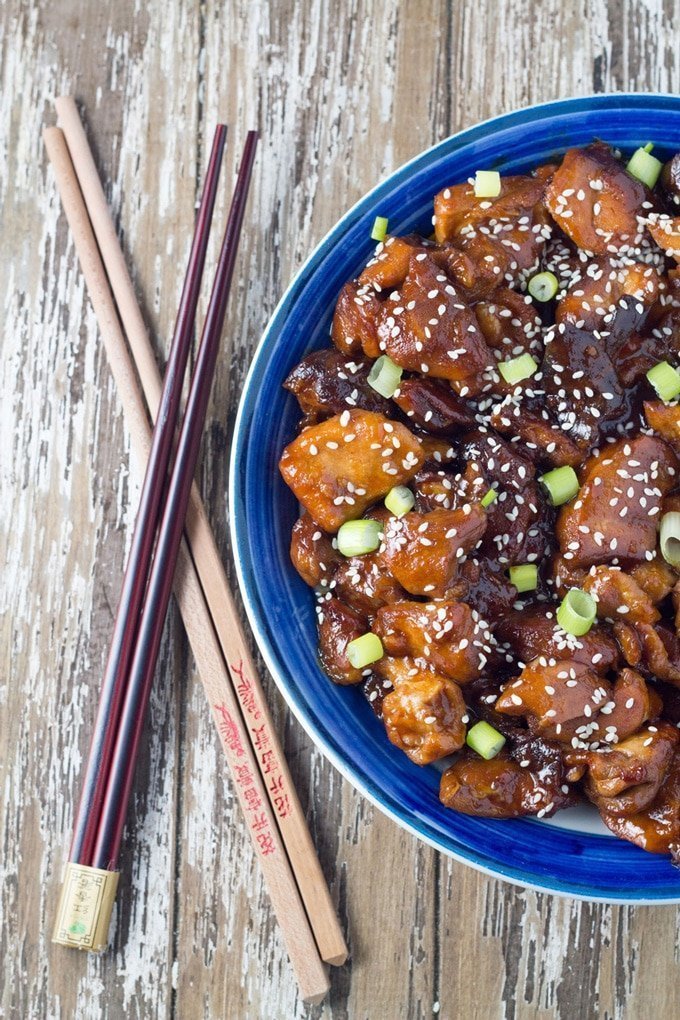 a photo of the Slow Cooker Honey Chicken when ready to eat