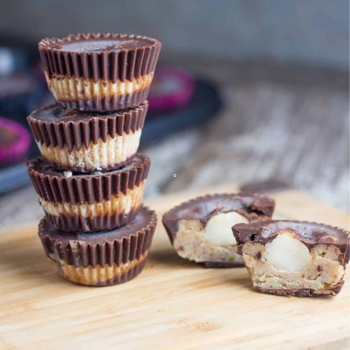 Caramel Macadamia Chocolate Cups