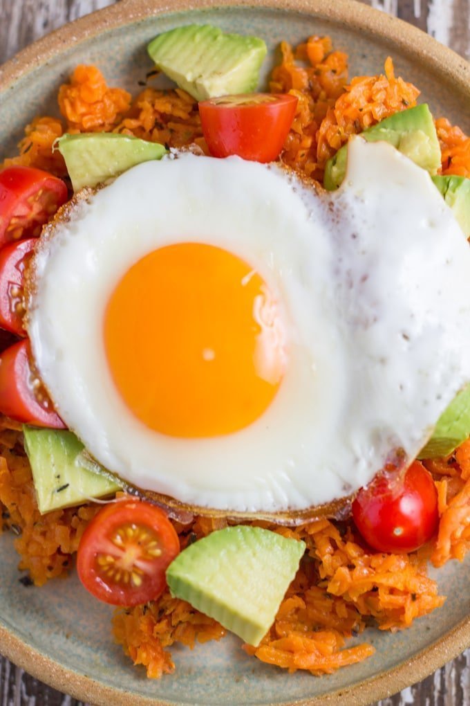 Plate of sweet potato hash.