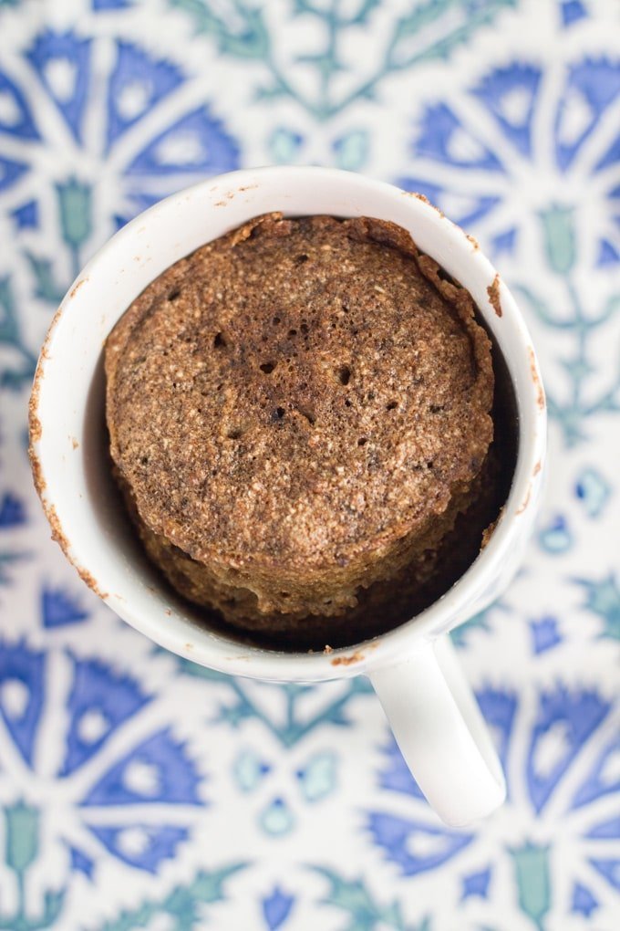 This chocolate mug cake literally takes 5 minutes to make - 3 minutes to prepare and 3 minutes to cook. It is also gluten, dairy and refined sugar free. You can't go wrong with that!