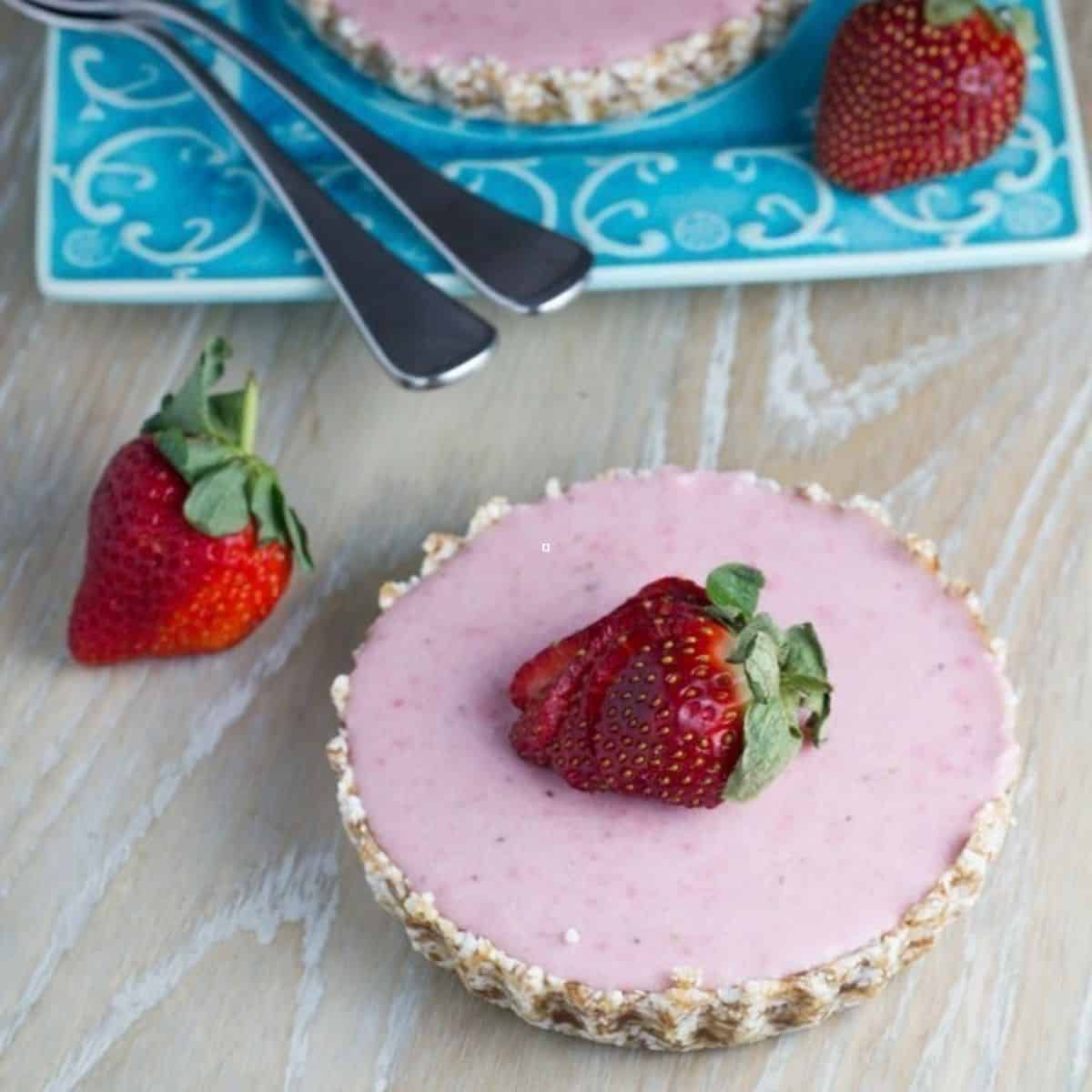 Raw Strawberry Mousse Tart