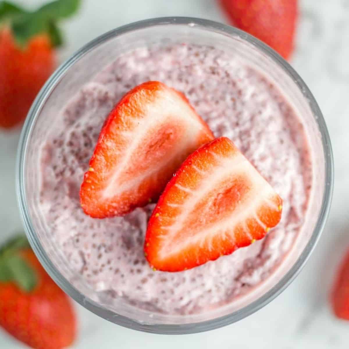 Strawberries and Cream Chia Seed Pudding