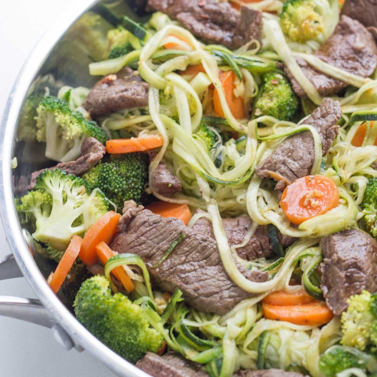 Zucchini Noodle Stir-Fry with Beef