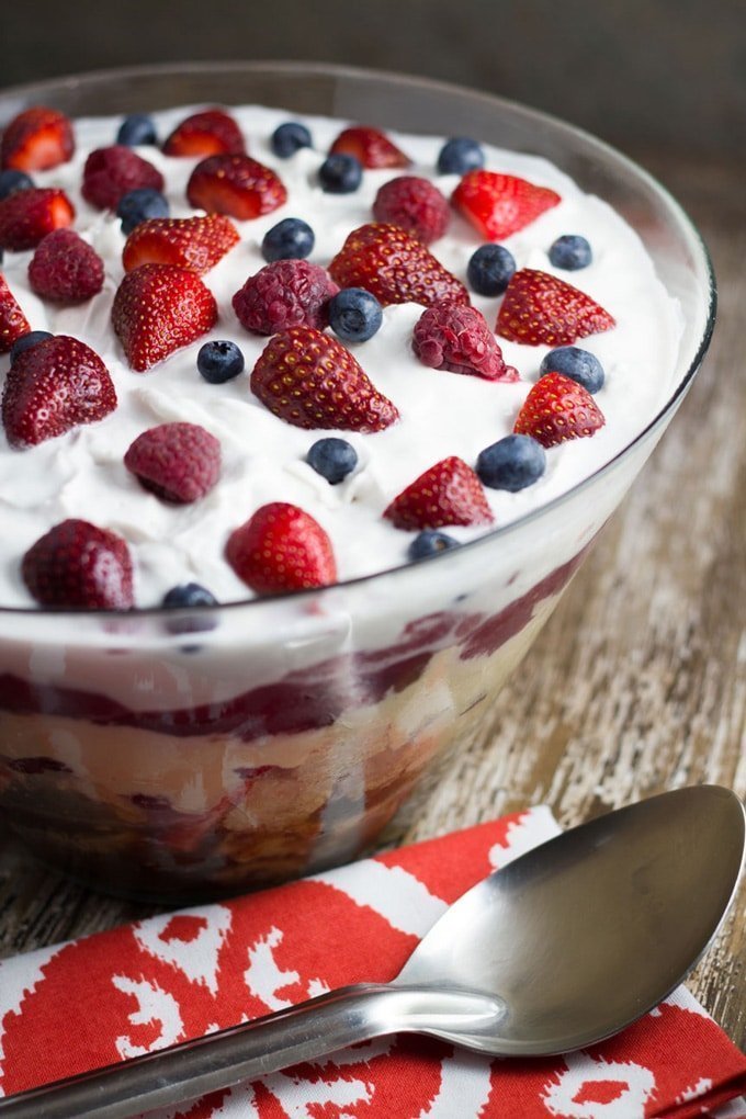 How the berry trifle will look when you have finished making it