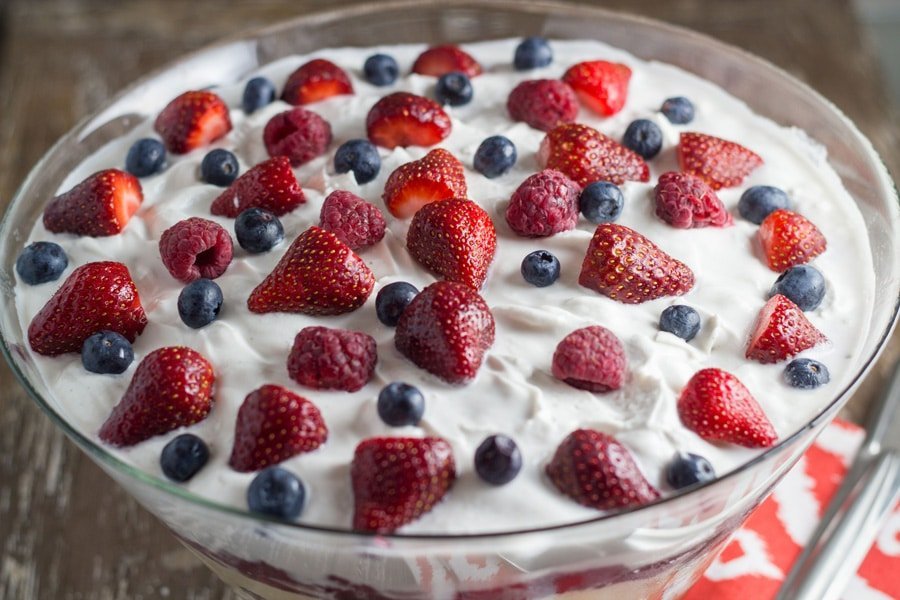 How the berry trifle will look when you have finished making it