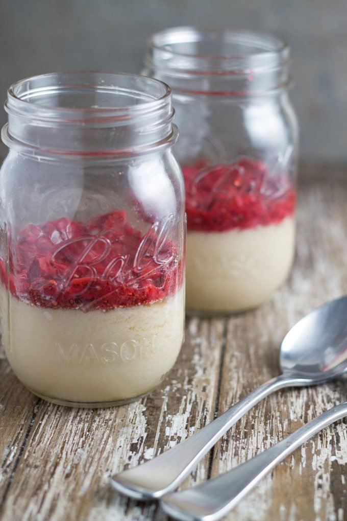 Panna Cotta with Strawberry + Chia Jam. The much healthier version of the super yummy dessert and is gluten, dairy and refined sugar free. Makes the perfect Christmas dessert. YES!!