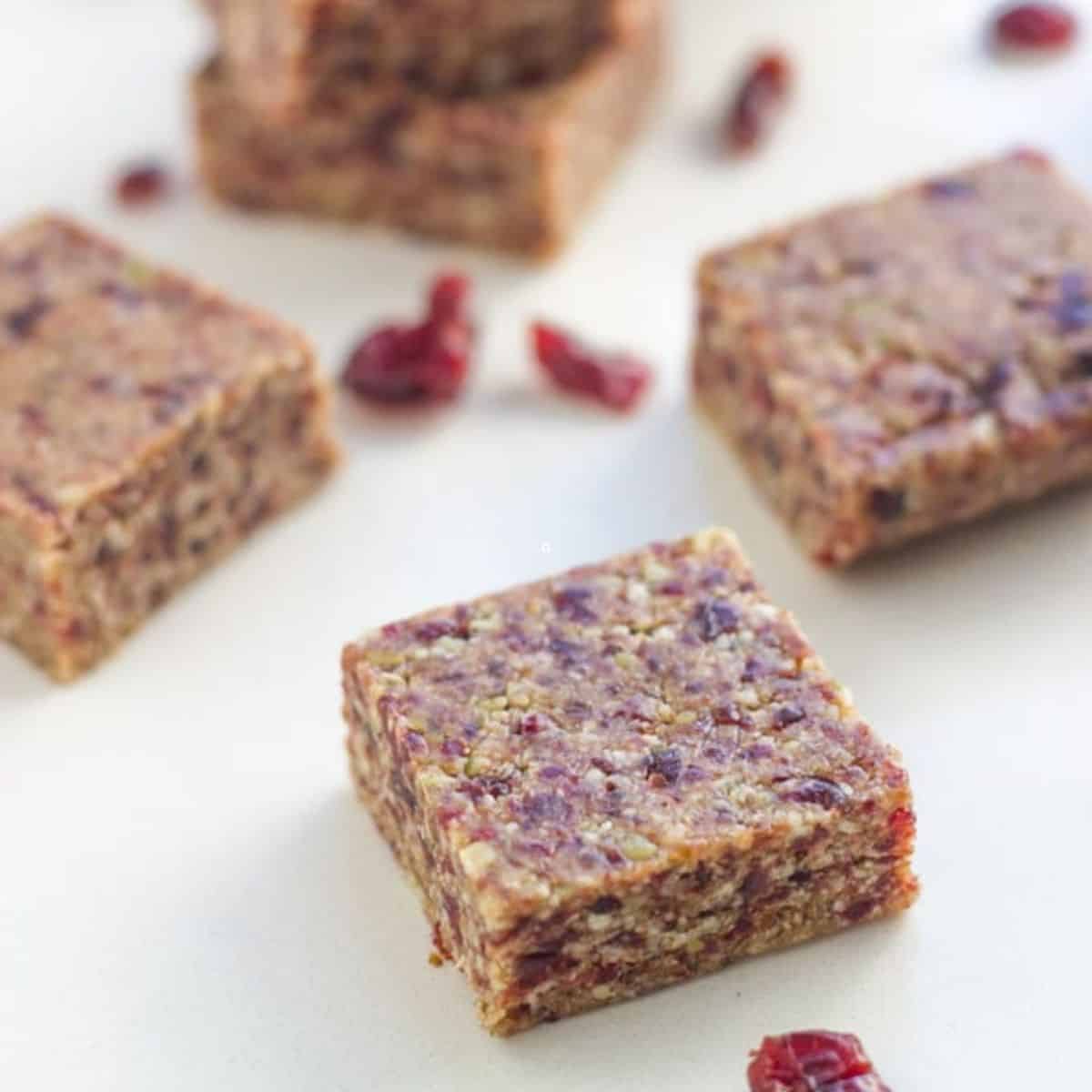 Raw Cranberry Date Bars