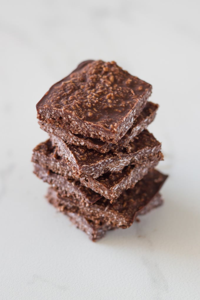 Stack of mint coconut rough pieces.