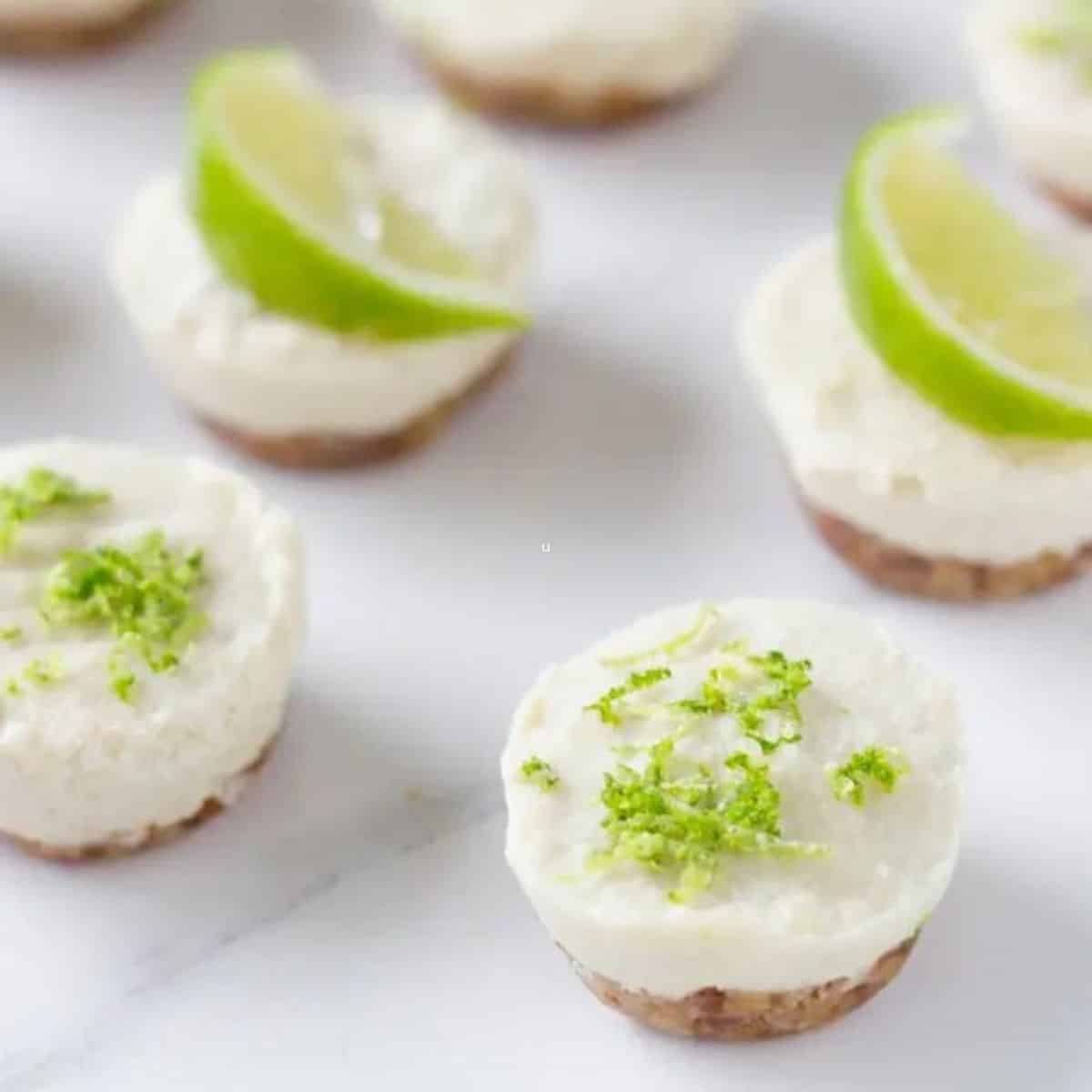 Raw Mini Lime Cheesecakes