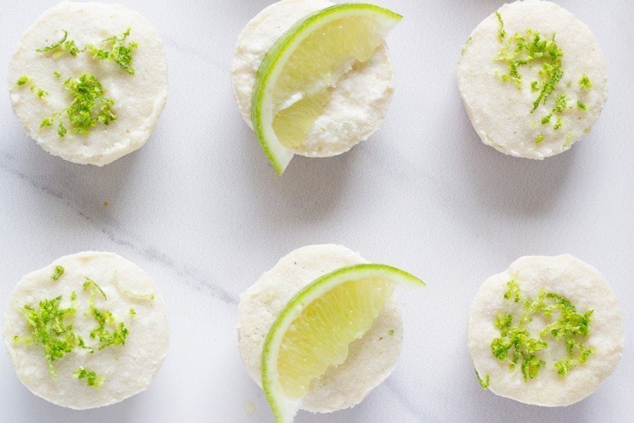 how the Raw Mini Lime Cheesecakes look when ready to eat