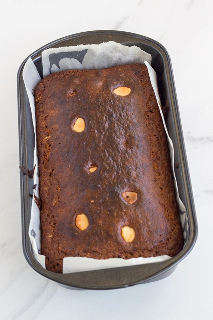 This is how the Banana and Macadamia Bread will look when ready to eat