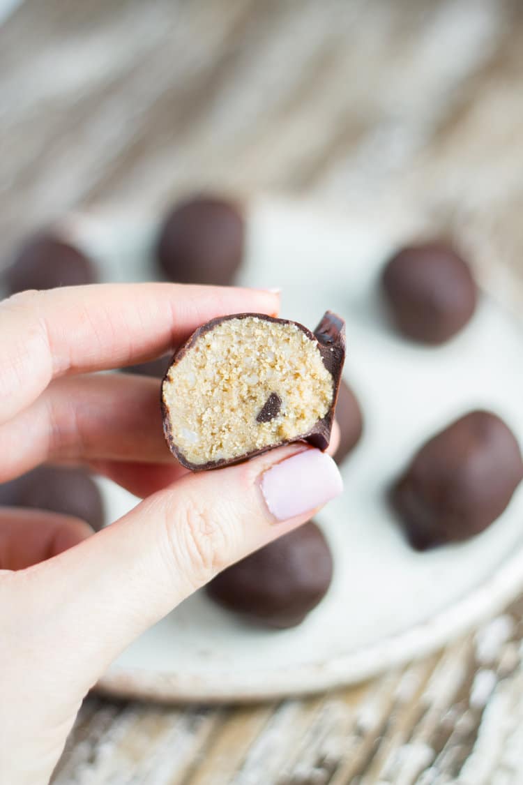 how chocolate chip cookie dough balls look when made