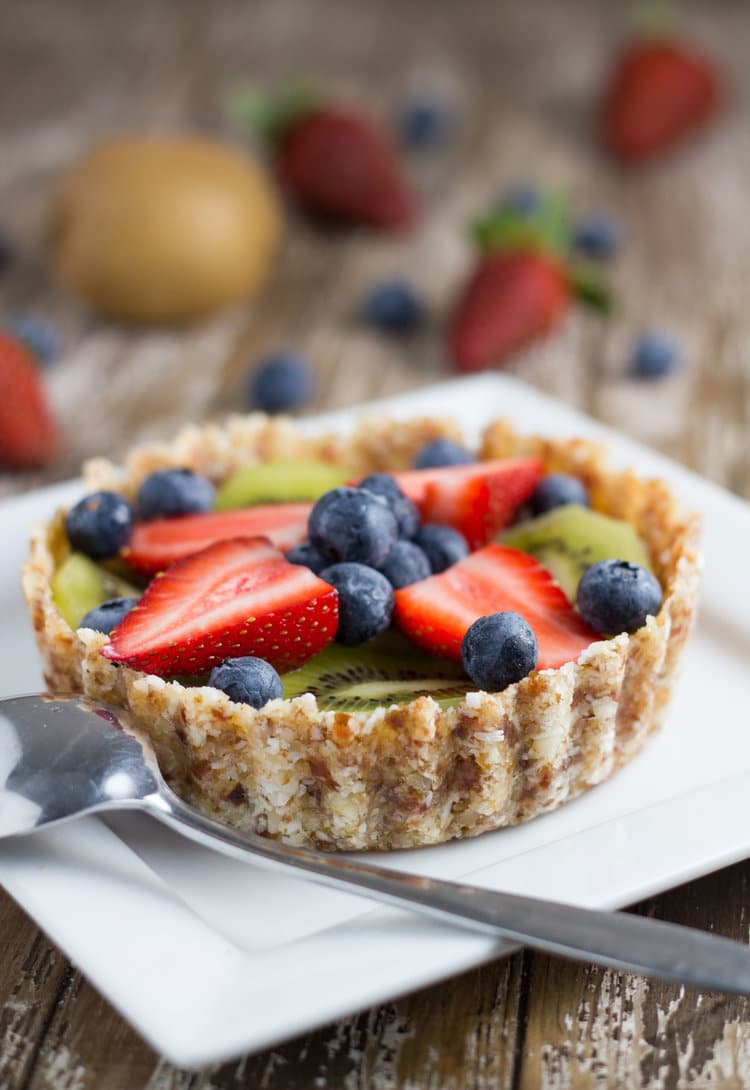 how the raw fruit tart will look when ready