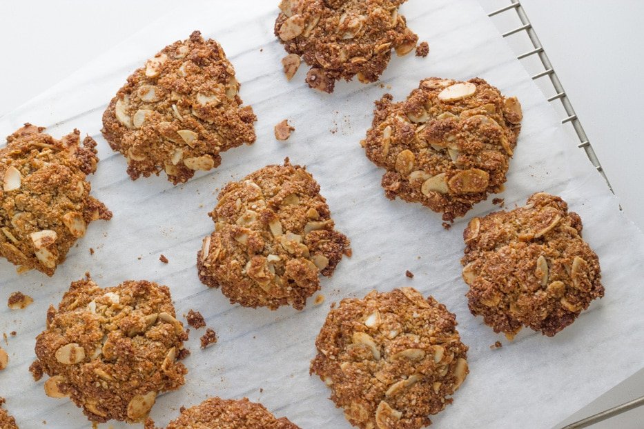 Biscuits on a baking tray. 