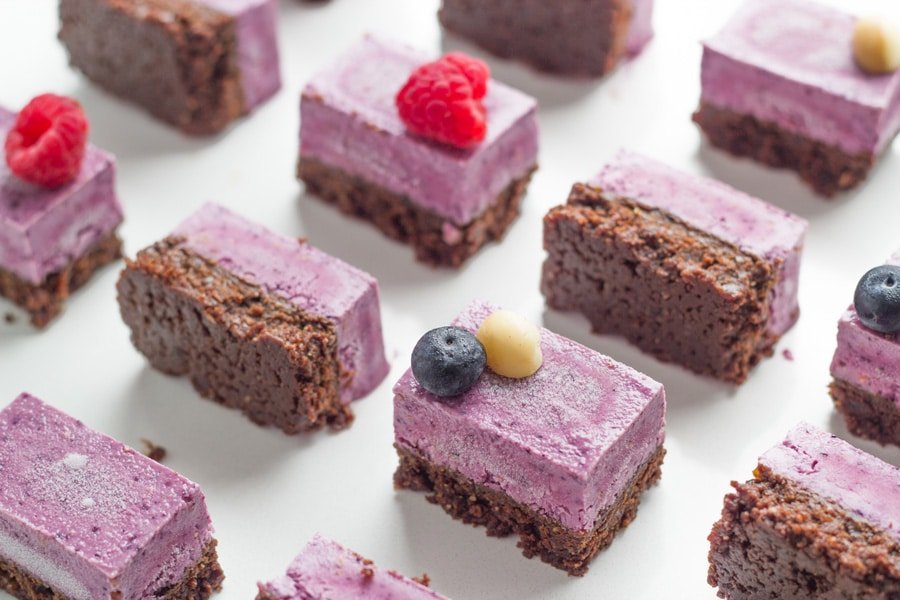 Raw Berry and Chocolate Brownie Slice