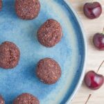 Raw Chocolate Cherry Bliss Balls. These bliss balls are gluten, dairy, nut and refined sugar free, as well as super easy to make.
