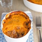 Sweet Potato Cottage Pie. Gluten and dairy free, made with grass fed beef, mashed sweet potato and lots of vegetables. YUM!