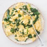 Super easy spinach scrambled eggs is one of my favourite go-to breakfast recipes. It is keto and low carb friendly and only takes a few minutes to make