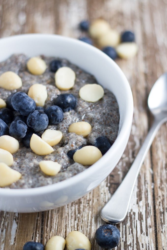 Macadamia and Blueberry Chia Pudding - Becomingness