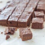 This raw chocolate orange fudge is one delicious, easy to make treat. It contains only 5 ingredients and takes no time to whip up and set in the freezer!