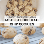 The tastiest gluten free chocolate chip cookies ever. Made with 7 easy-to-find ingredients and the recipe is super simple to make.