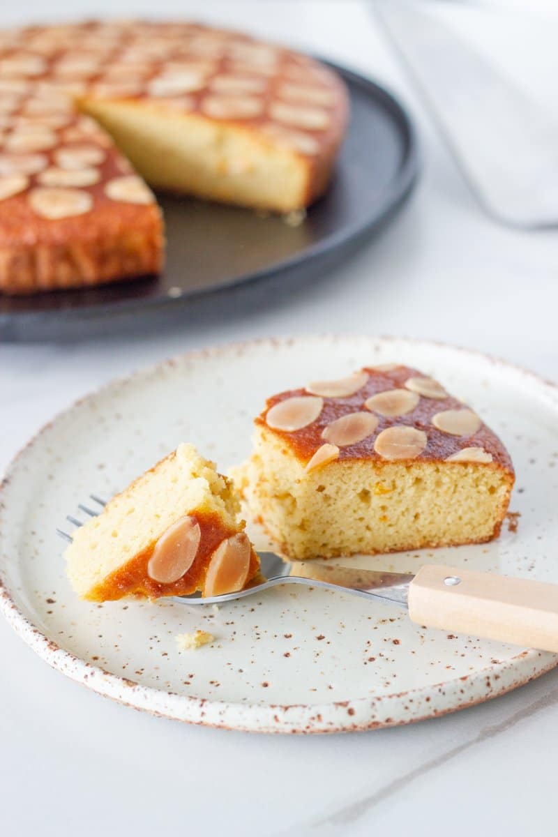 Slice of orange almond cake.