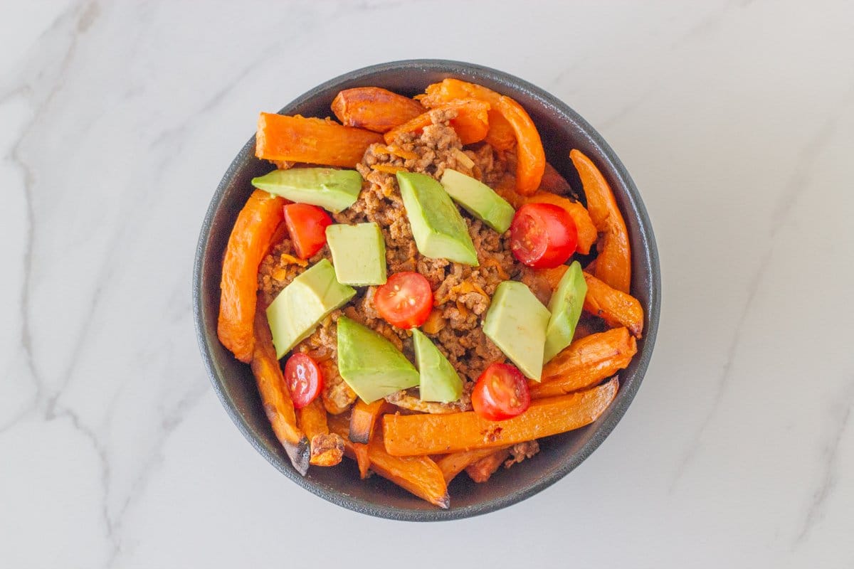 Healthy Loaded Sweet Potato Fries