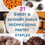 Here are 21 Sweet and Savoury Snack Recipes Using Pantry Staples that you totally be stocking up on to help you during times of crisis. All these recipes are gluten free and dairy free and are easy to make.