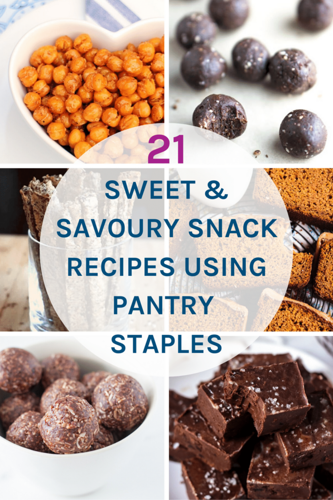 Here are 21 Sweet and Savoury Snack Recipes Using Pantry Staples that you totally be stocking up on to help you during times of crisis. All these recipes are gluten free and dairy free and are easy to make.