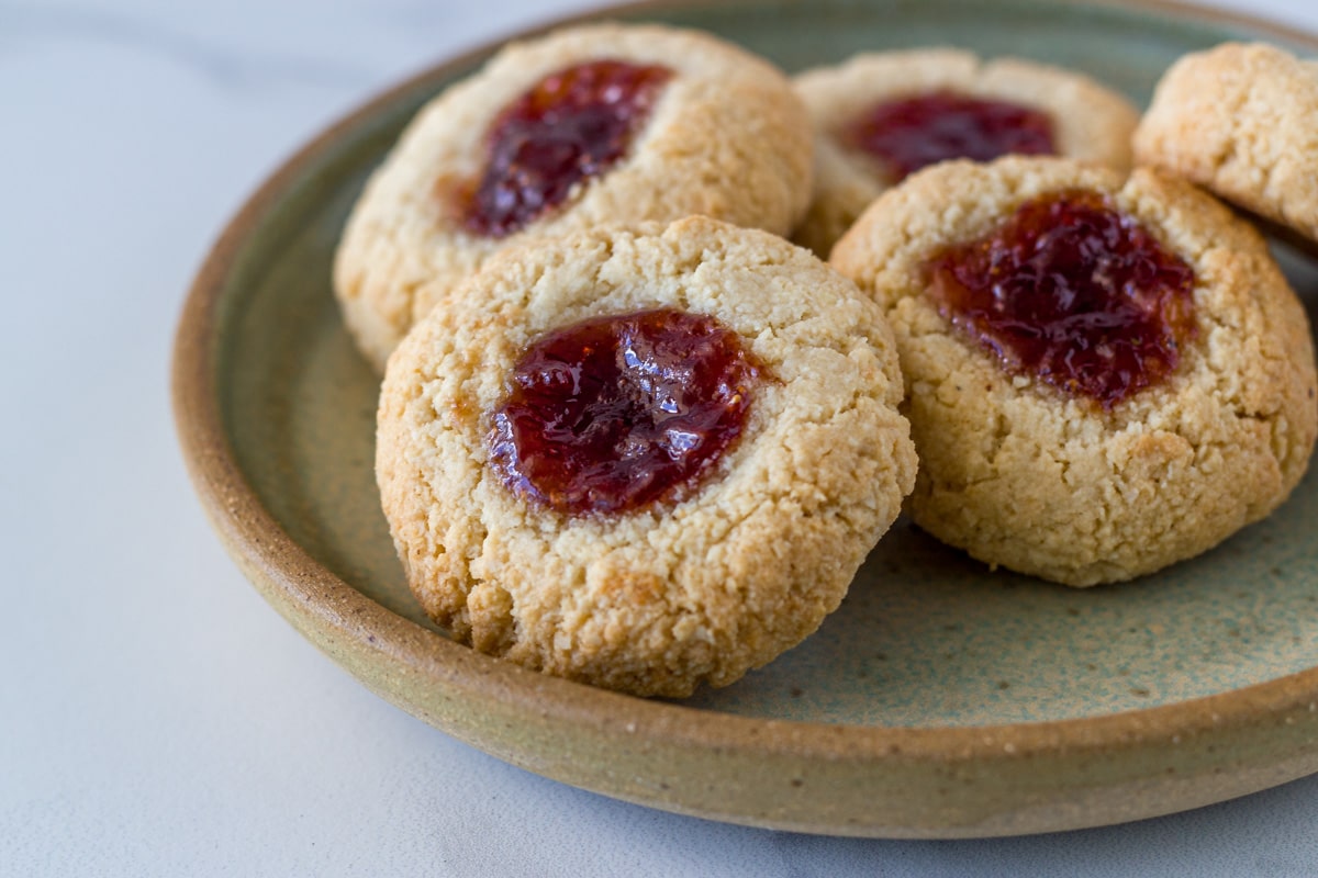 Cookies stacked on a plate ready to eat. 