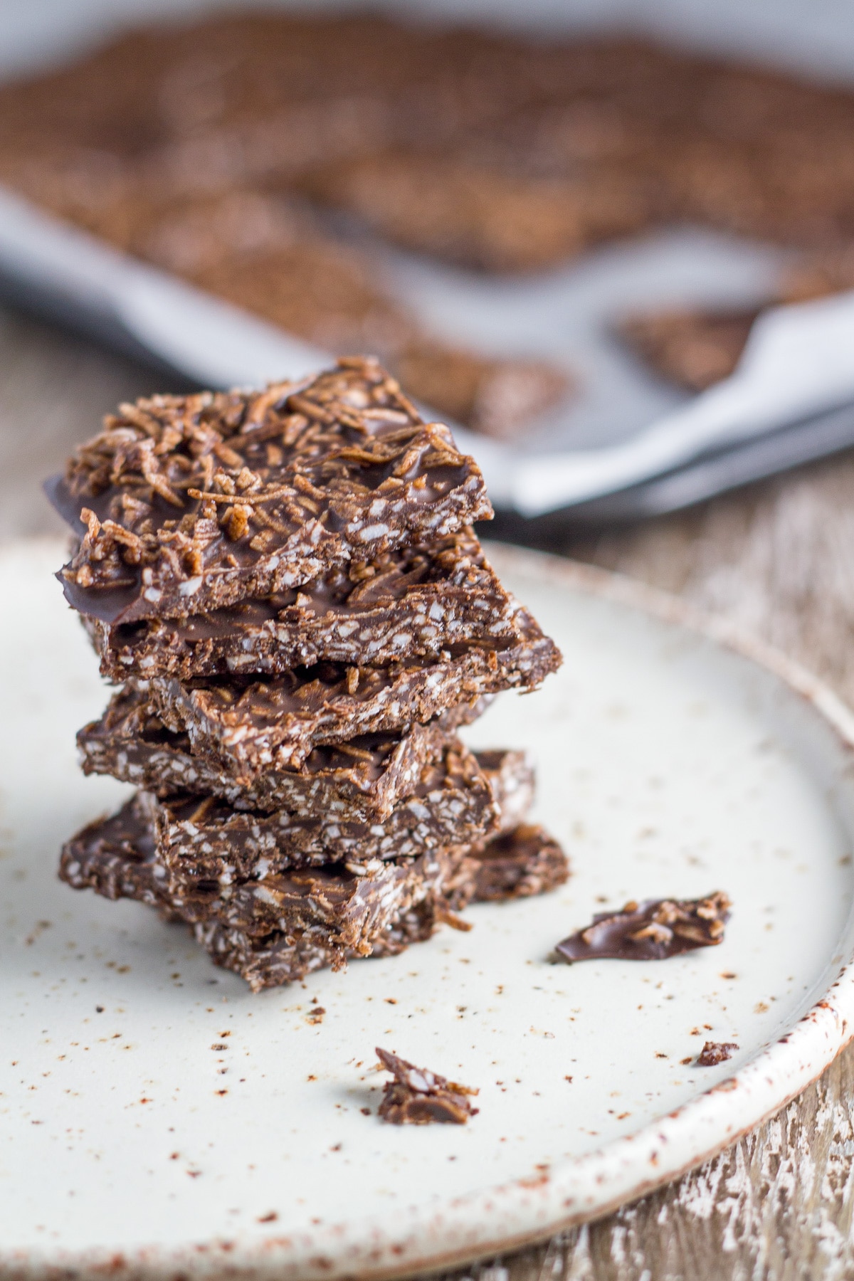 Stack of coconut rough pieces.