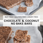 how the Nut Free Chocolate & Coconut No Bake Bars look when ready