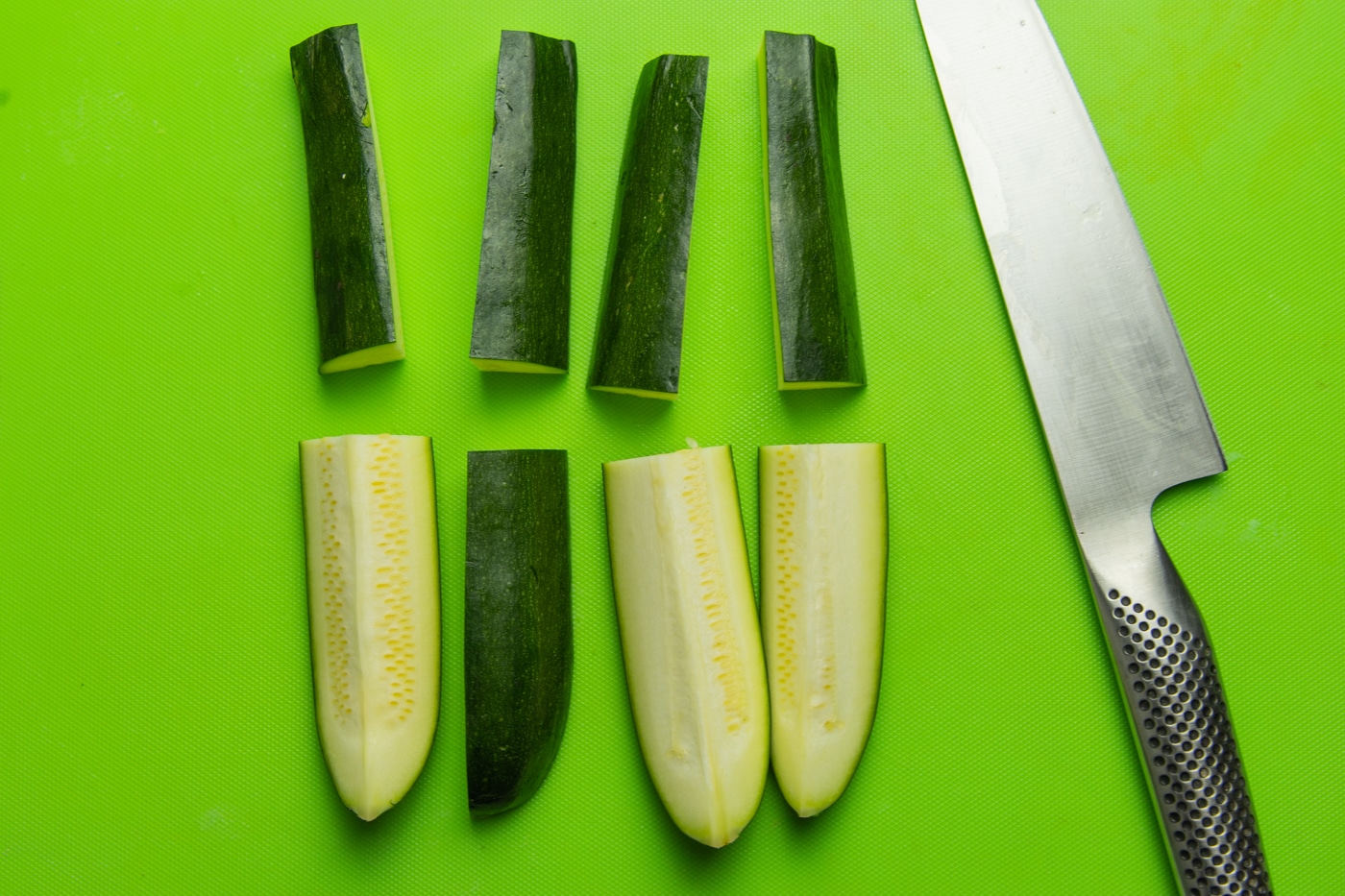 photo of preparing zucchini for the oven baked zucchini wedges