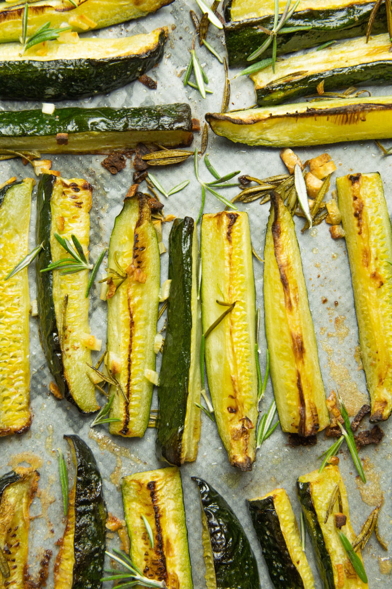 photo of oven baked zucchini wedges in tray