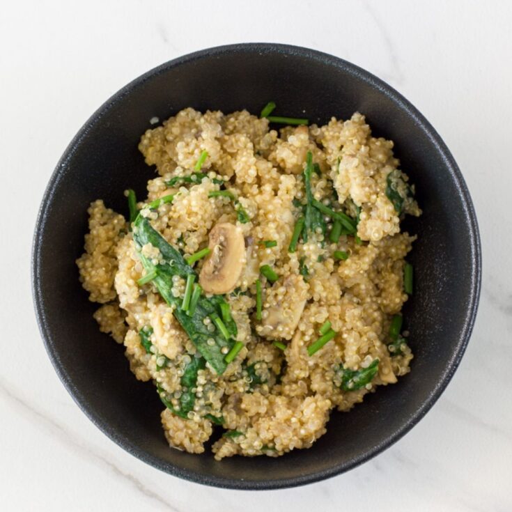 Mushroom and Spinach Quinoa Risotto