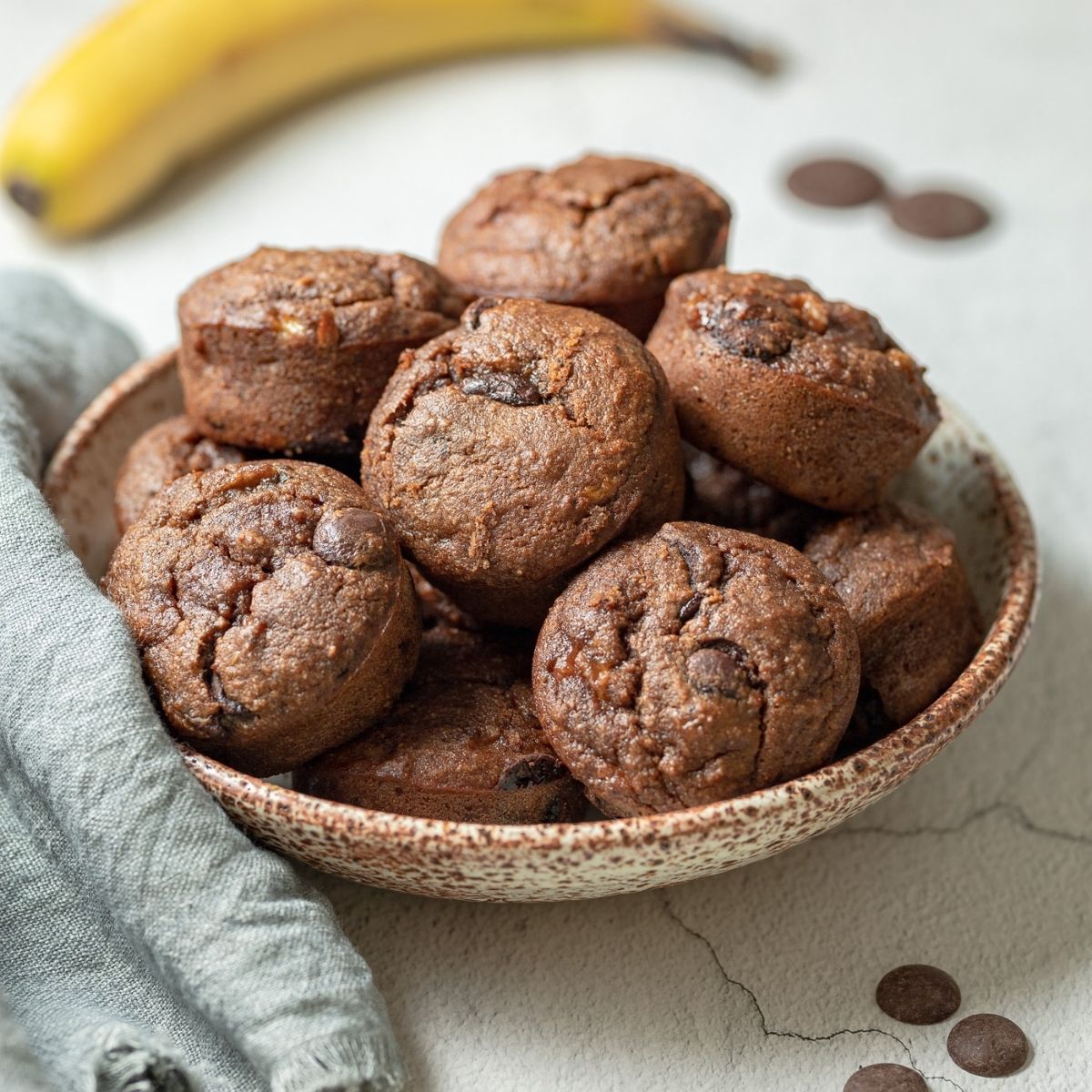 Double Chocolate Gluten Free Banana Muffins