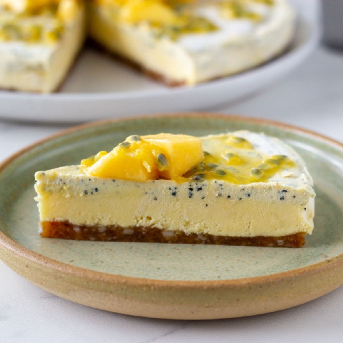 Passionfruit Mango No Bake Cheesecake