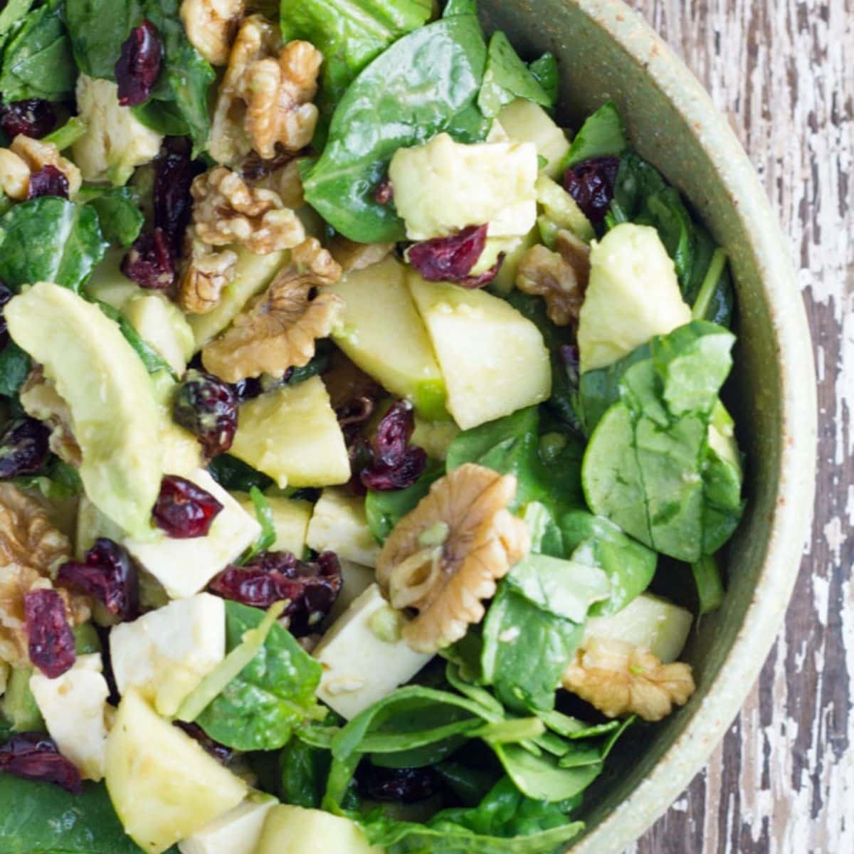 Avocado Walnut Cranberry Apple Salad